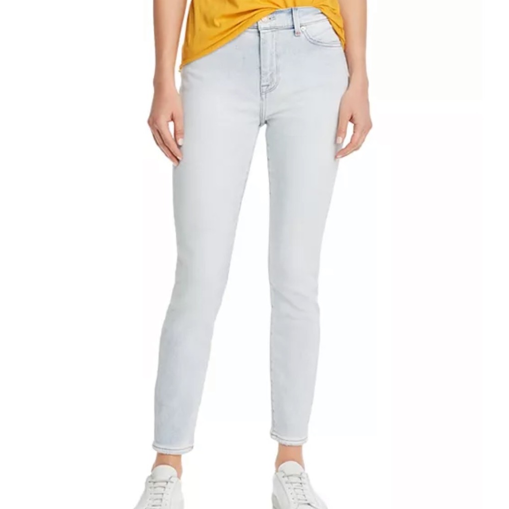 7 For All Mankind High-Waist Ankle Jeans in Luxe Vintage Cloud Size 27